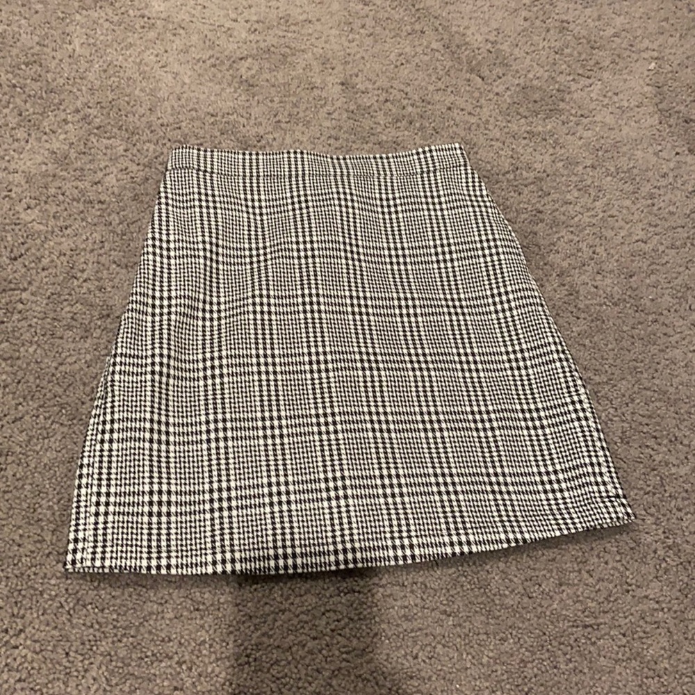 Black and White Plaid Bodycon Pencil Skirt